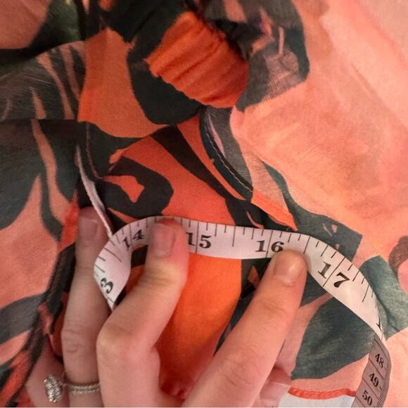 Tanya Taylor Pink Green Leaf Silk Cotton Maxi Dress 4 - Picture 7 of 16